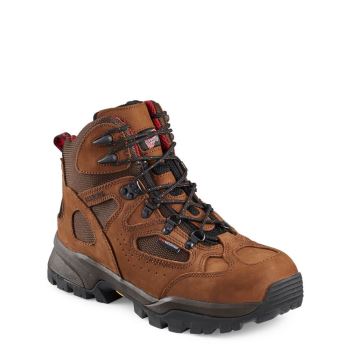Red Wing TruHiker 6-inch Waterproof Safety Toe Mens Work Boots Brown - Style 6674